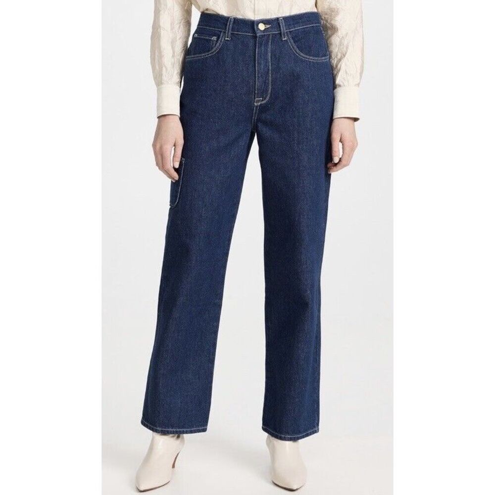 Triarchy $325 Ms. Klieo High Rise‎ Baggy Cargo Jeans Dark Indigo 28
